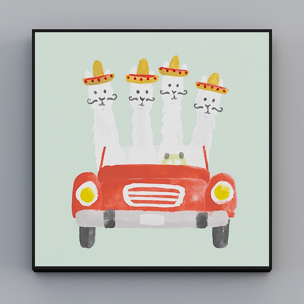 Roshan - Modern Wind - Minimalist Living Room Decorative Painting - Accompany you on child walk D