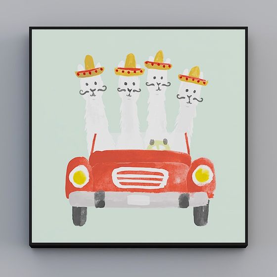 Llama Parade Low-Poly 3D Model