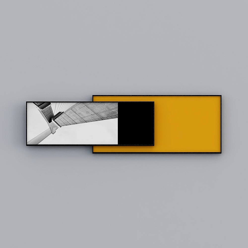 Modern fabric corner sofa combination-18-wall painting