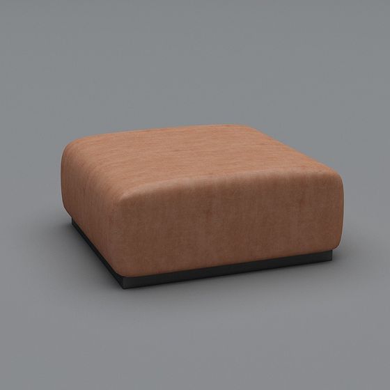 Contemporary Square Ottoman 3D model