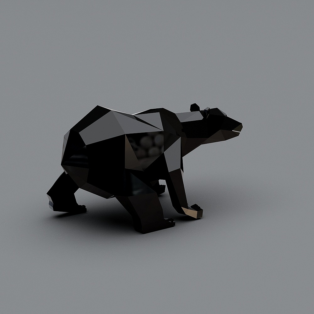 Low Poly Black Bear 3D model