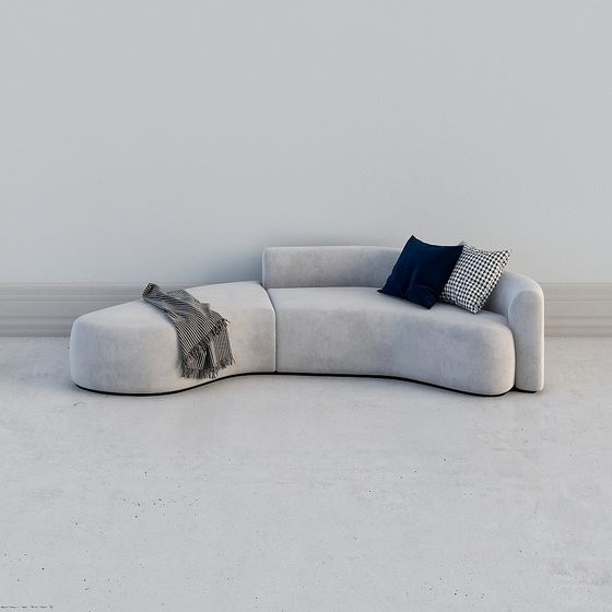 Stylish Curved Sofa 3D Model
