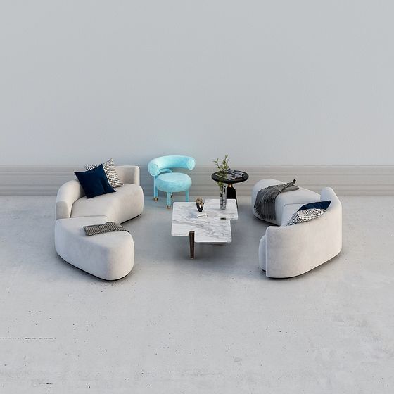 Sleek Living Room Set 3D model