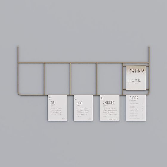 Elegant Low-Poly Menu Rack 3D model