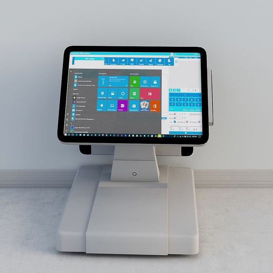 Low Poly Cash Register Stand 3D Model