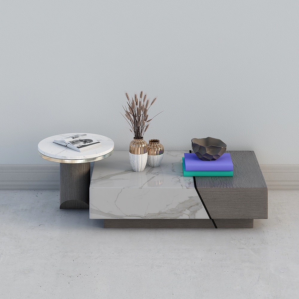 모던 패브릭 소파 콤비네이션 - 14-커피 테이블