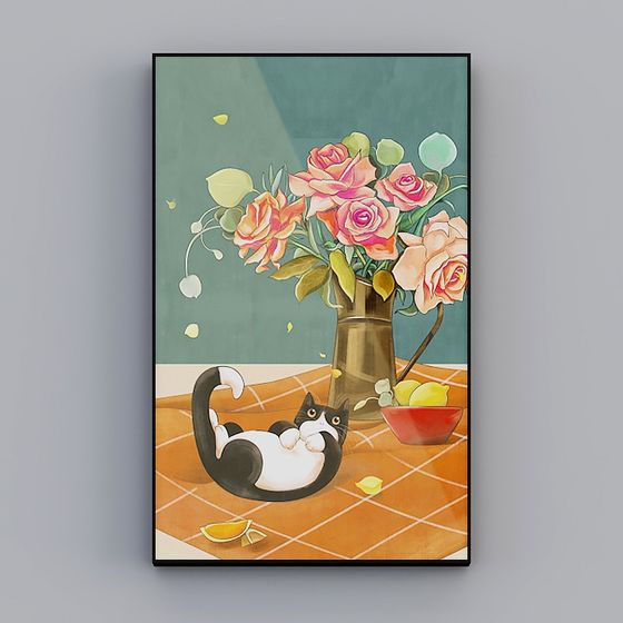 Cat and Vase 3D model