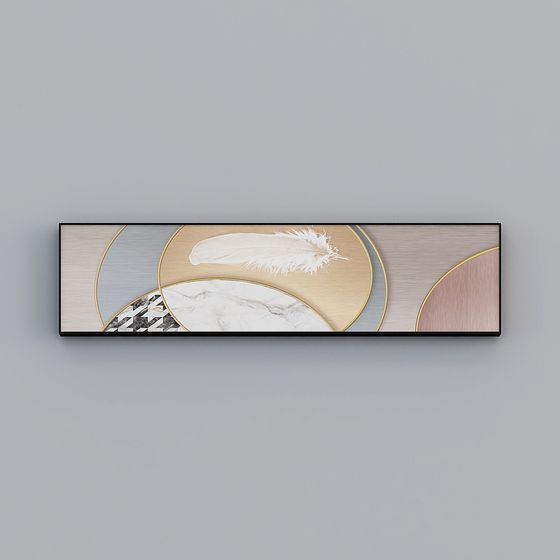 Roshan - moderner Wind - leicht luxuriöse Nachttisch-Dekorationsmalerei - weiße Feder Chia E