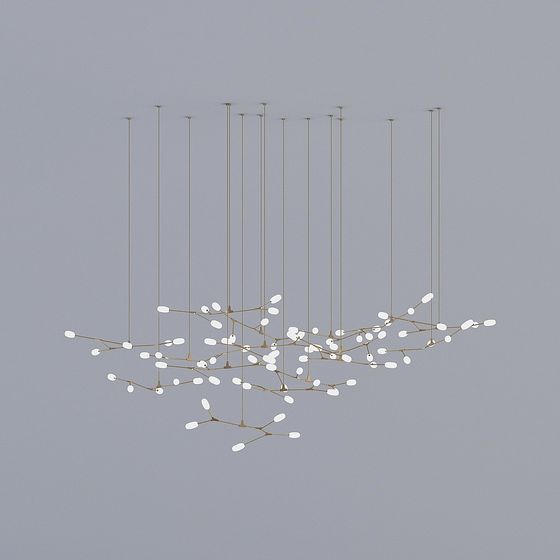Elegant Low-Polygon Chandelier 3D model