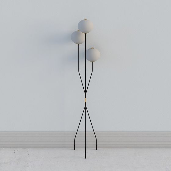 Three-Ball Floor Lamp 3D model