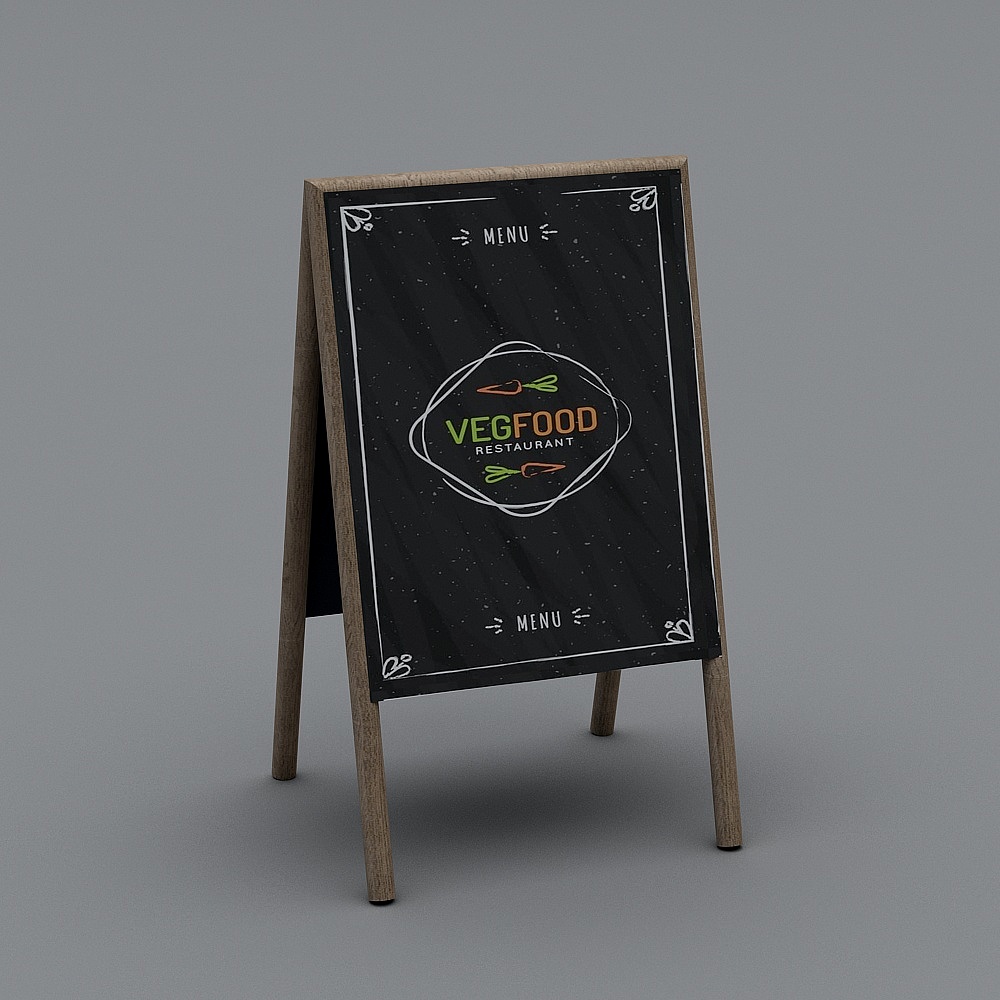 Modern solid wood blackboard plate plate billboard billboard-4