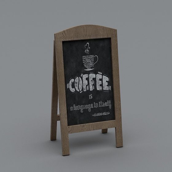 Chalkboard Sign 3D model for Cozy Cafes