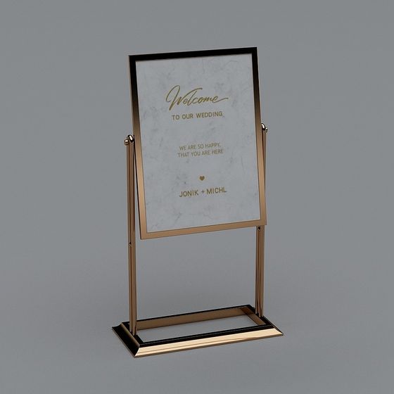 Elegant Wedding Welcome Sign 3D Model