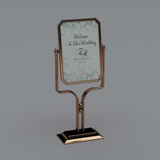 Elegant Wedding Welcome Sign 3D model