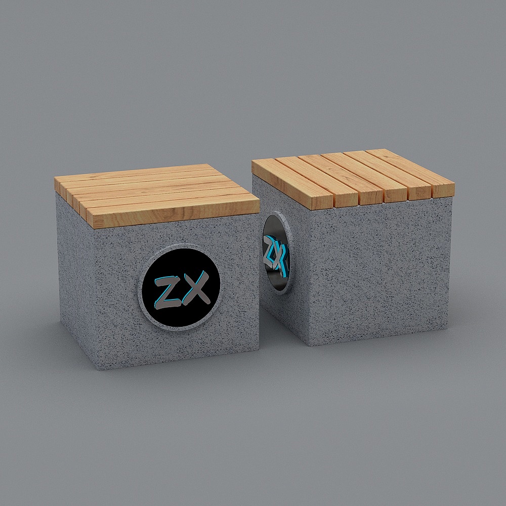 Moderne Beschilderung Öffentliche Sitzbank Mülleimer-Öffentliche Bank 3