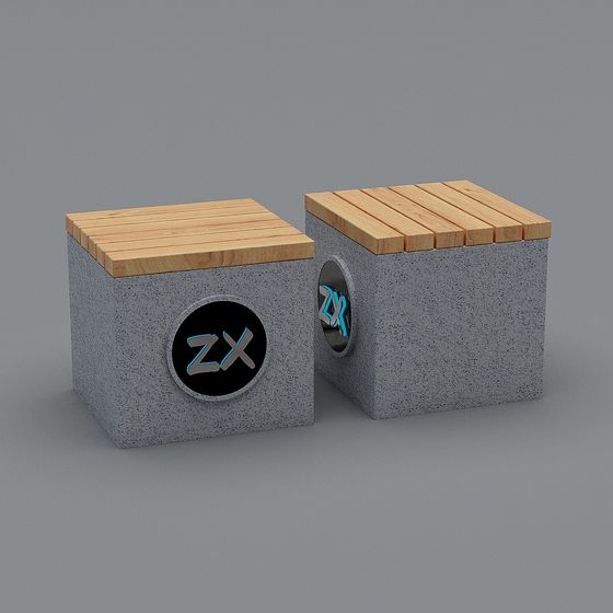 Moderne Beschilderung Öffentliche Sitzbank Mülleimer-Öffentliche Bank 3