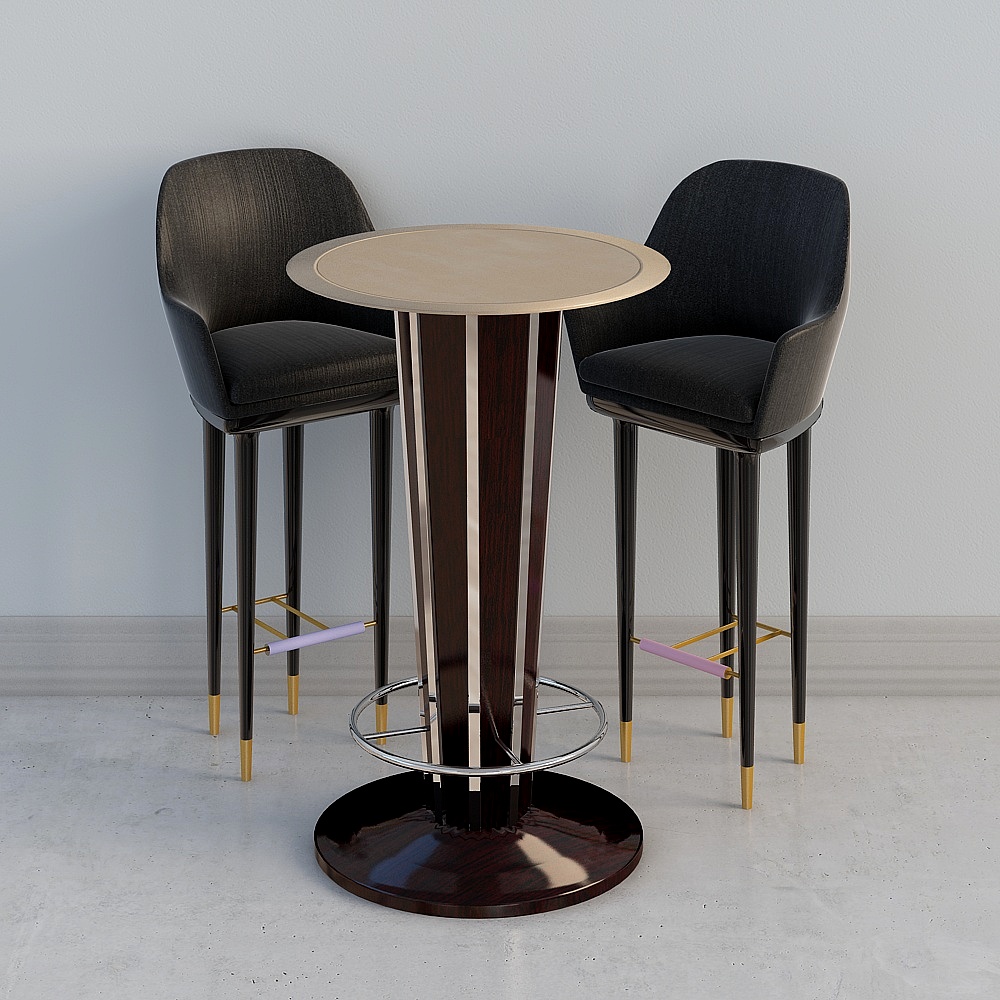 Industrial Style Bar - Round Table Chair Combination for 2