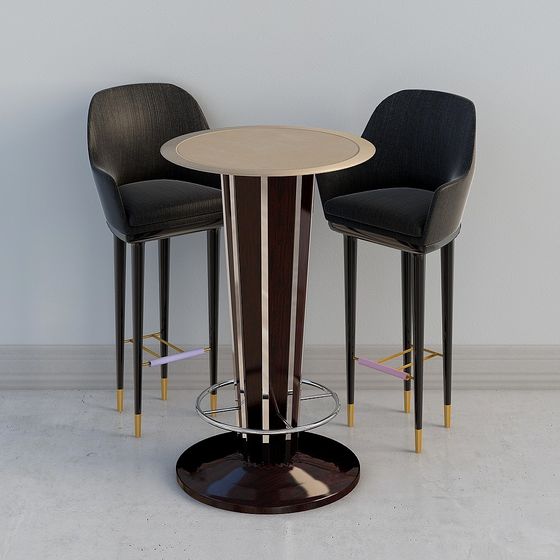 Industrial Style Bar - Round Table Chair Combination for 2