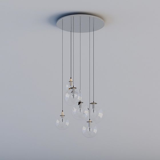 Elegant Low-Poly Hanging Lamp 3D model