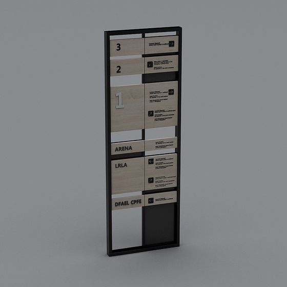 Urban Guide Low Poly Signage 3D model for Contemporary Spaces