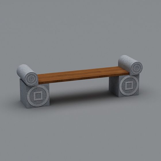 Stylish Urban Bench 3D model
