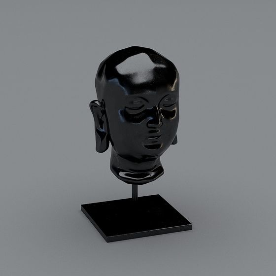Futuristic Low-Polygon 3D Model Avatar