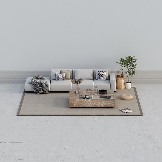 Urban Living Room 3D model for Creative Projects