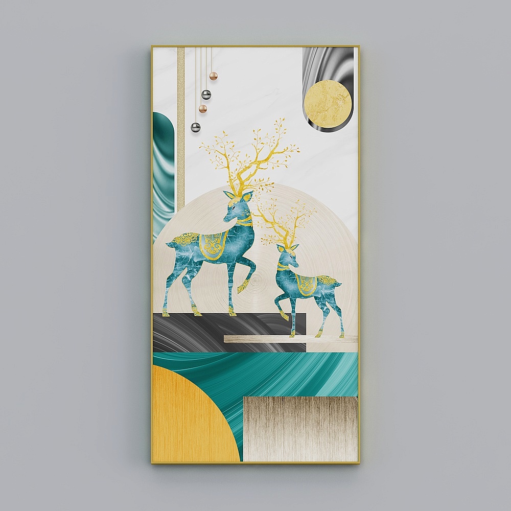 Courtesy full house with painting - Xuanguan painting - Xuanguan painting - deer