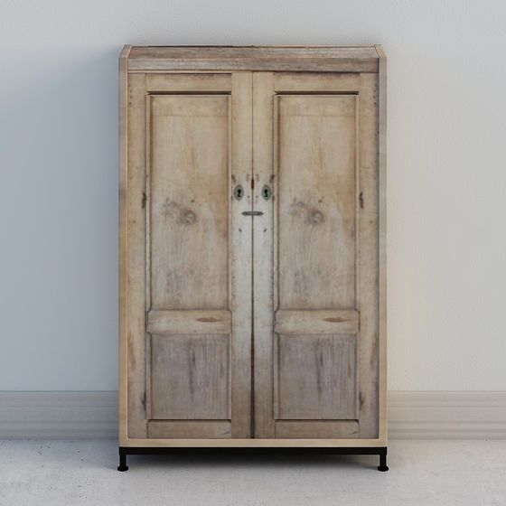 Vintage Wardrobe 3D model with Unique Charm