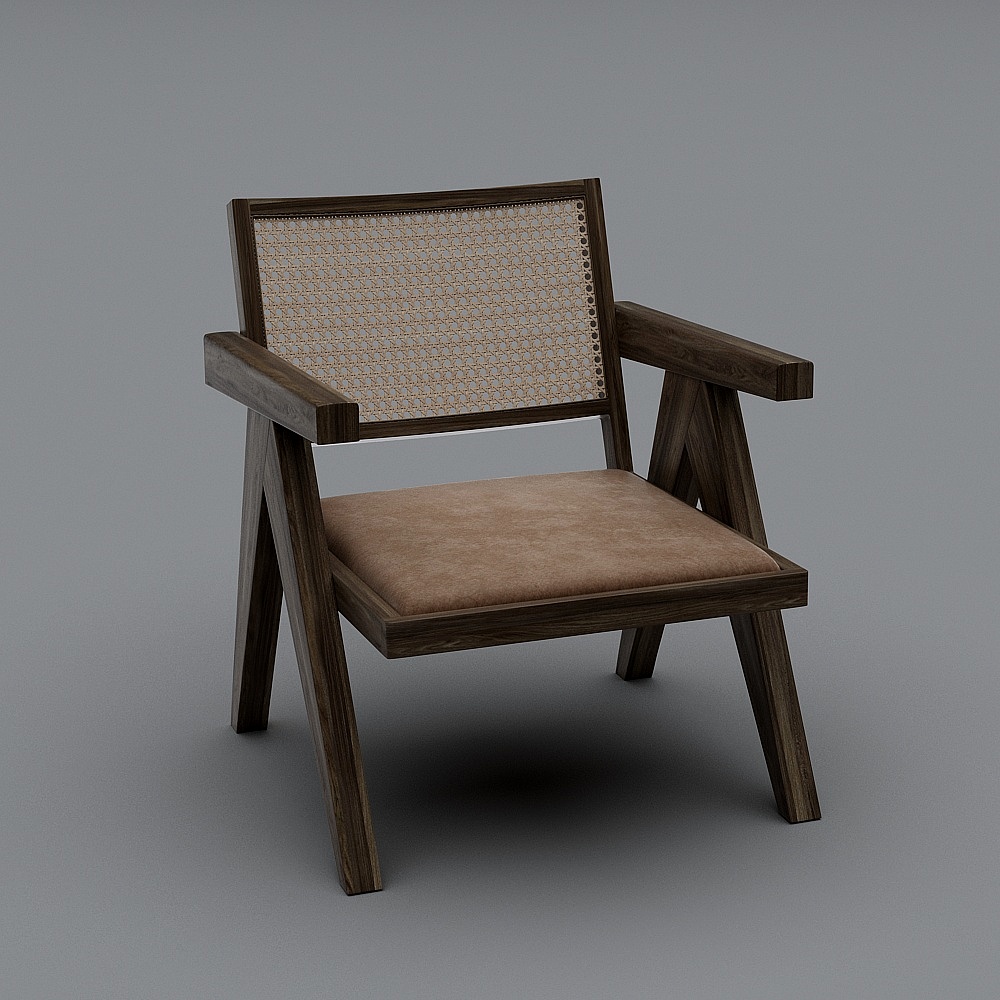 Elegant Low-Poly Comfortable Chair 3D model