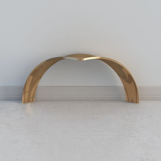 Curved Metal Rack 3D Model - Elegant Design