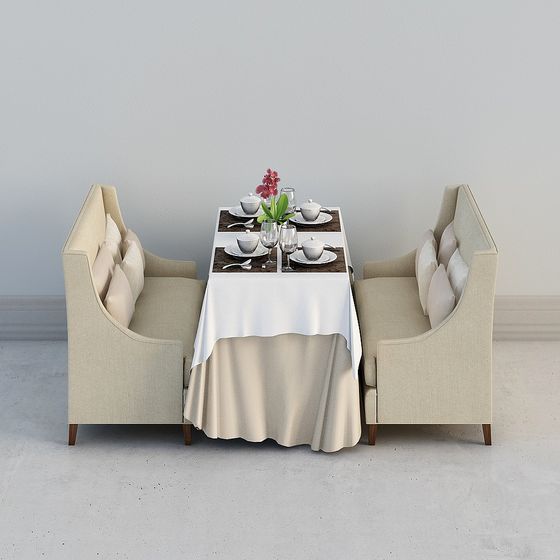 Elegant Dining Table Set 3D model