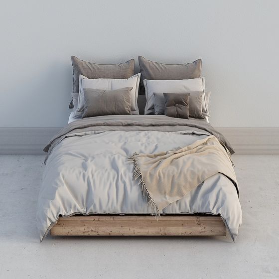 Modern Minimalist 3D Bed Model Design