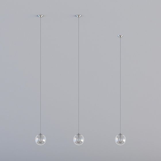 Stylish Hanging Glass Pendant Light 3D model