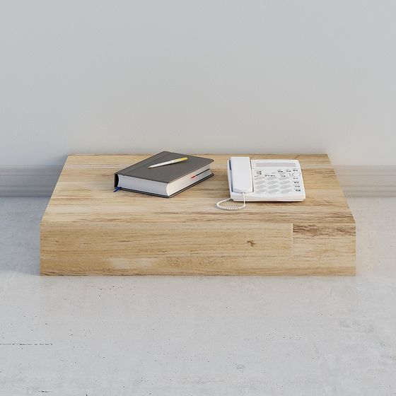 Elegant Wooden Desk 3D model for Contemporary Spaces