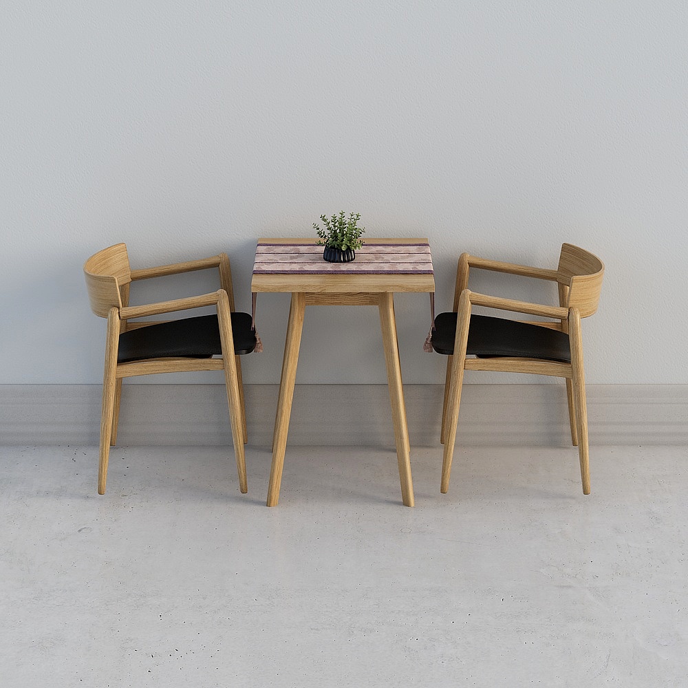 모던한 홈스테이 마당 리모델링 레스토랑 - 2인 식탁 콤비네이션