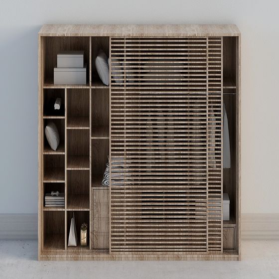 Stylish Low-Poly Wardrobe 3D model