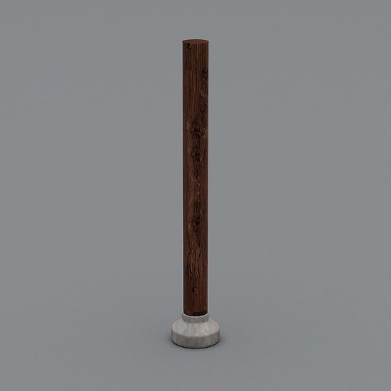 Brown Pillars for New Chinese Tea Room 3D Model