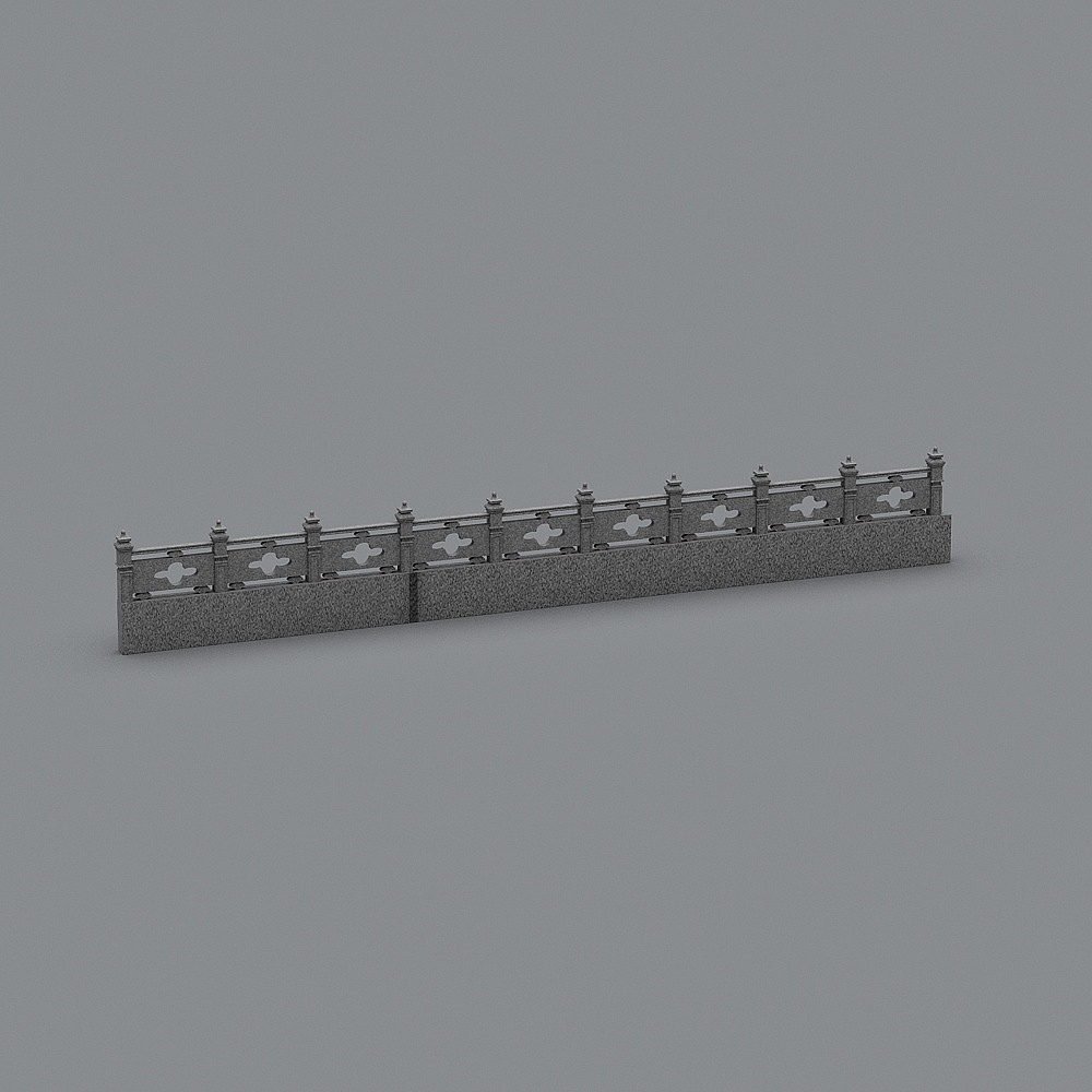 Classical Stone Railing 3D model