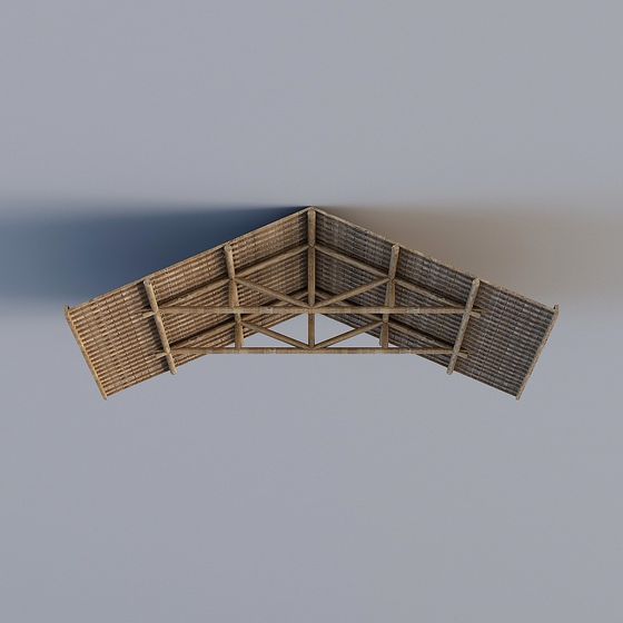 Rustic Country Thatch Roof 3D model
