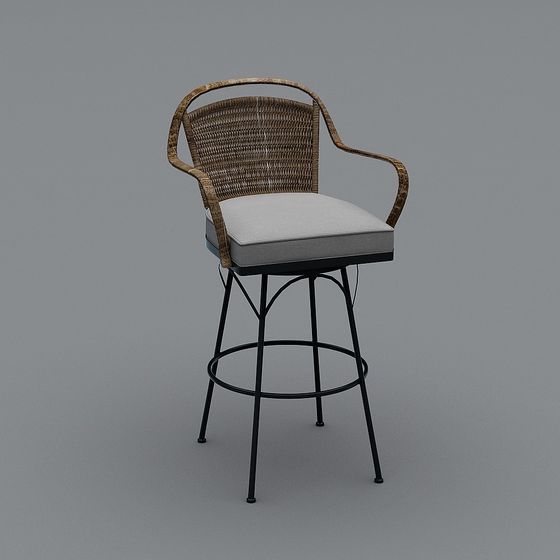 Woven Bar Stool 3D Model for Modern Spaces