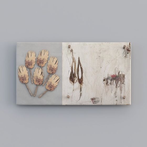 Dry Leaf Collage 3D Model for Artistic Spaces