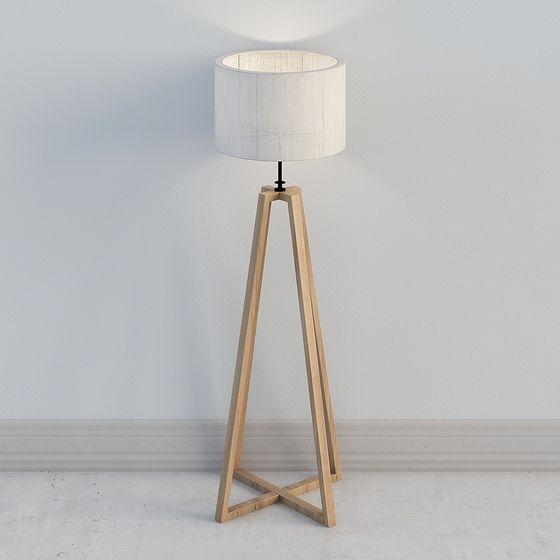 Wooden Floor Lamp 3D model for Modern Aesthetics