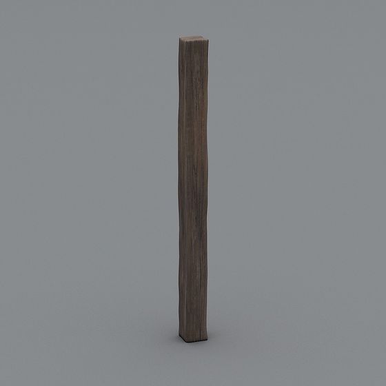 Natural Wind House Room Pillars 3D Model in Brown