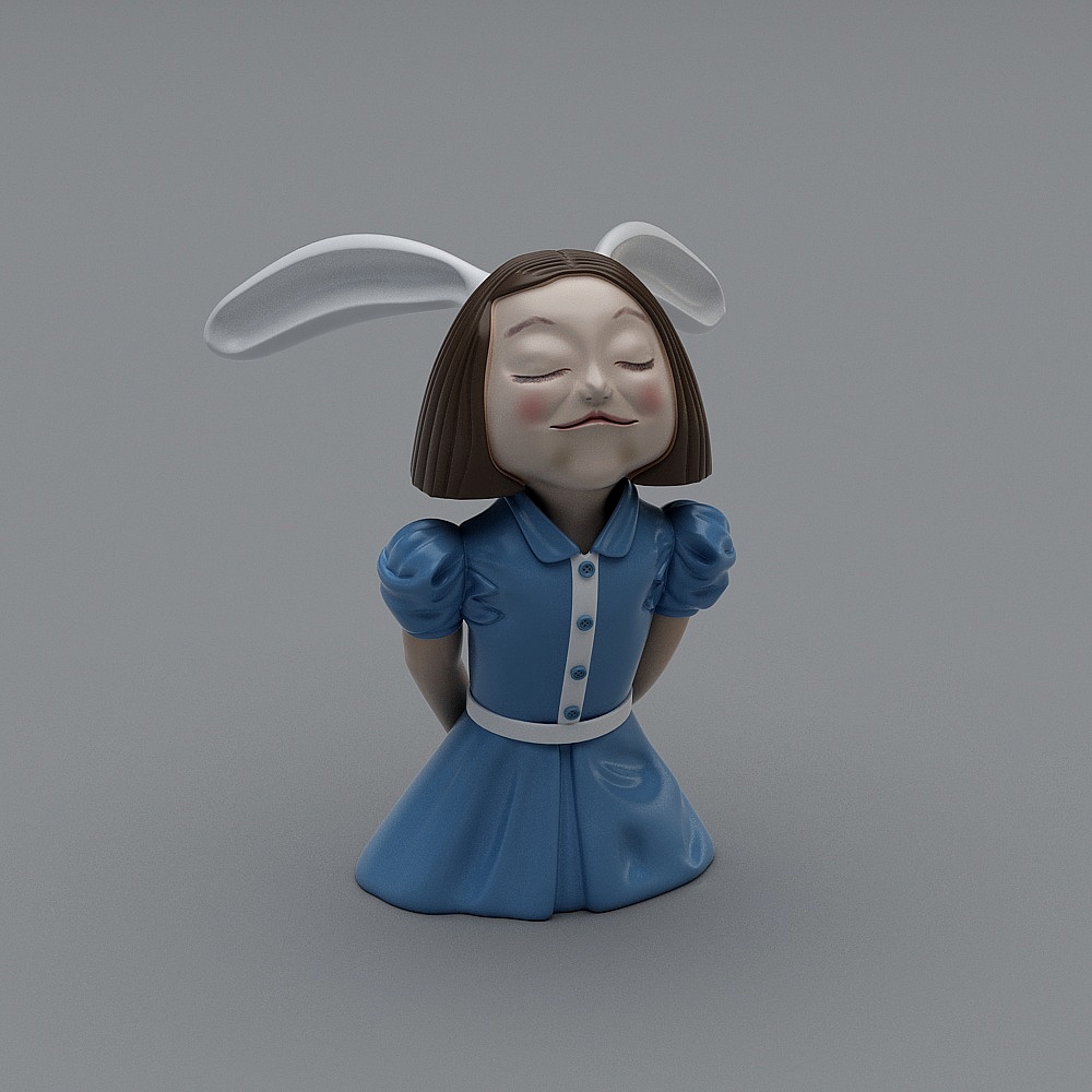 Bunny Alice Low-Poly 3D Model