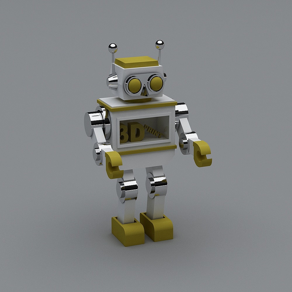 Retro Robot 3D Model for Creative Projects