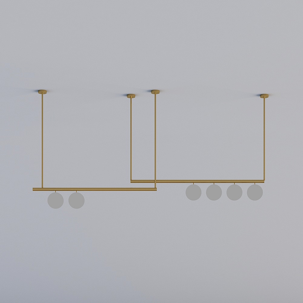 Luxurious Minimalist Pendant Light 3D model