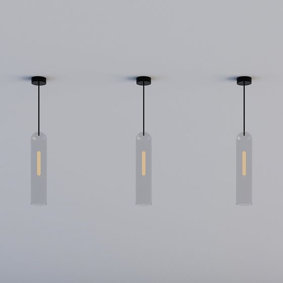 Elegant Glass Pendant Light 3D model