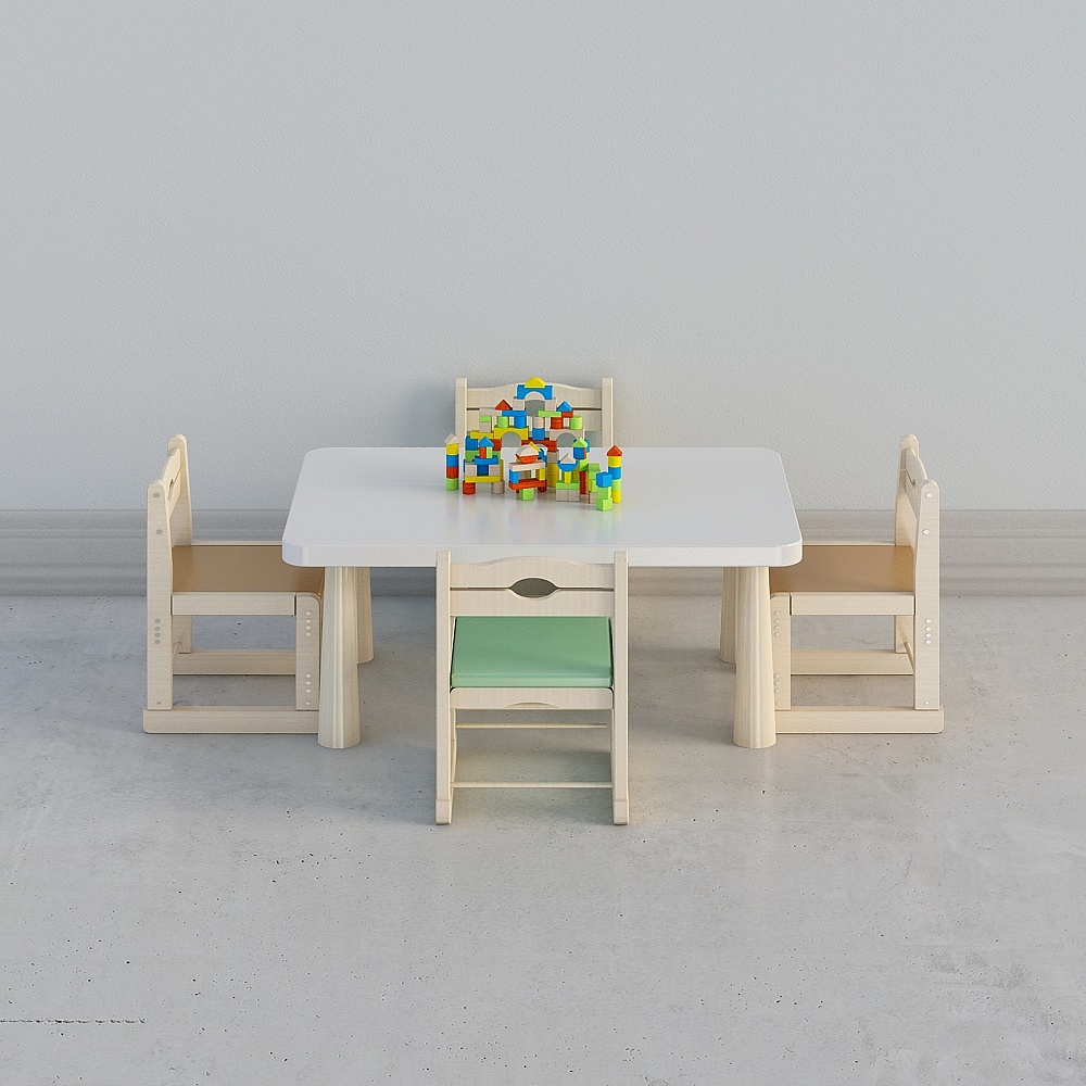 Modern kindergarten classroom 3 - desk and chair combination