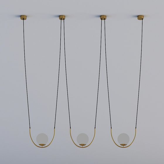 Elegant Suspension Light 3D model for Modern Interiors